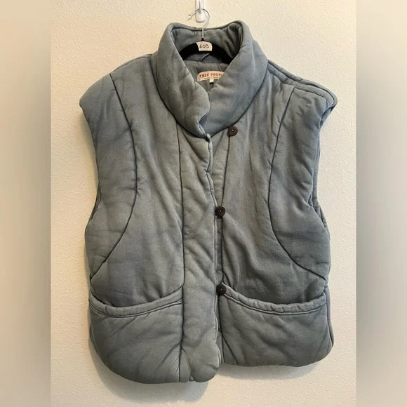 #603 Free People Roll With Us Puffer Vest Large